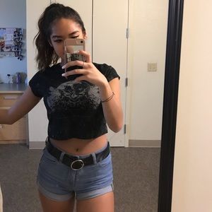 Pac Sun cropped black T shirt